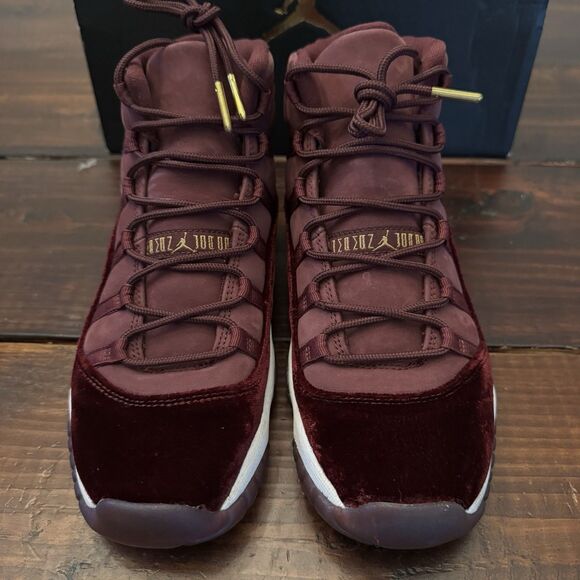 Air Jordan 11 Retro GG Heiress Velvet Maroon Shoes - Picture 4 of 11